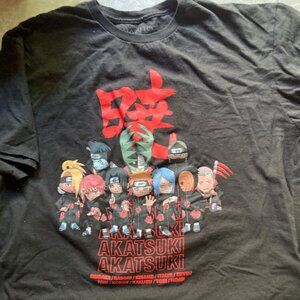 Amine T shirt AKATSUKI Size XL 100% cotton Naruto VIZ Media